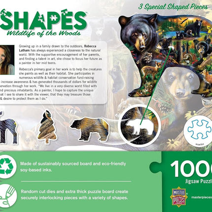 MasterPieces 1000 Piece Wildlife Jigsaw Puzzle for Adults, Family, or Youth - Wildlife of The Woods - Eco-Friendly, Matte Finish, Bonus Poster - 26.66"x 20.82"