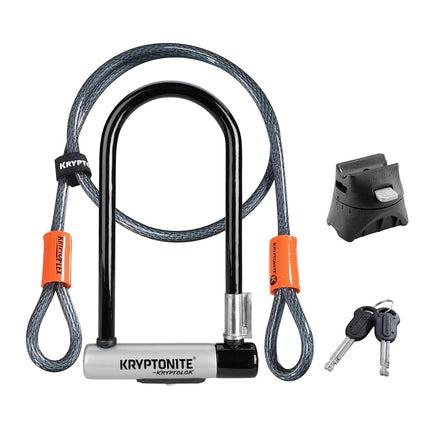 Kryptonite krytolok std with 4' Flex,Black/Silver