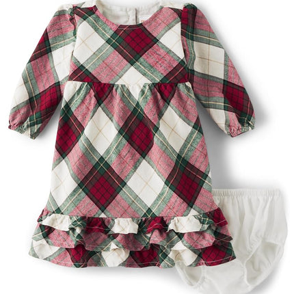 Gymboree Baby Girls' and Newborn Long Sleeve Dresses Seasonal, Holiday Plaid, 9-12 Months