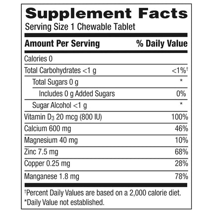 Caltrate 600+D3 Plus Minerals Calcium & Vitamin D3 Supplement (Cherry, Orange, & Fruit Punch Flavor, 90-Count Chewables)