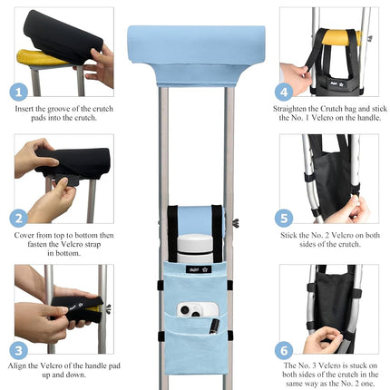 SPRING SEAON Crutches Padding and Hand Grips & Crutch Bag Pouch (5 PCS)