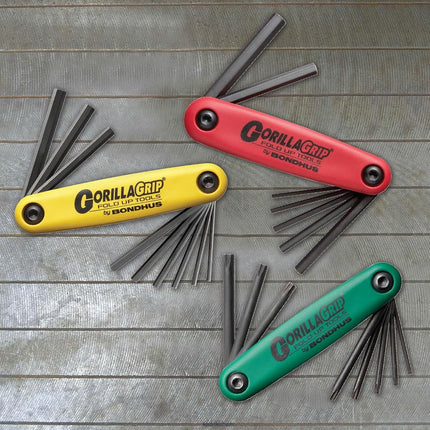 Bondhus GorillaGrip 24 Hex End Fold-Up Key 3-Pieces Multi-Pack, S