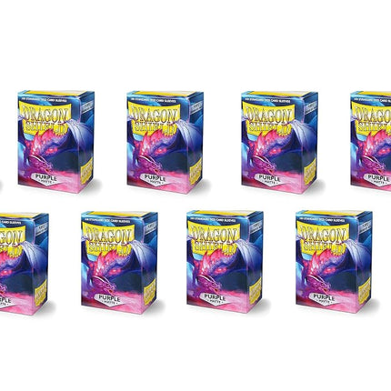 10 Packs Dragon Shield Matte Standard Size 100 ct Card Sleeves Display Case Purple