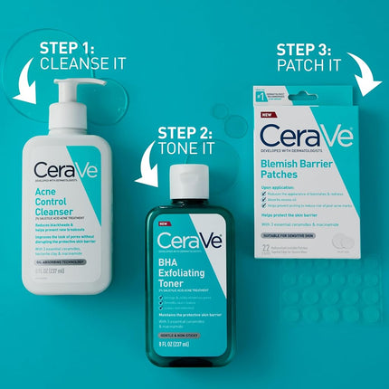 CeraVe Hydrocolloid Blemish Patches, Oil Absorbing Spot Control with Ceramides and Niacinamide, Allergy-Tested & Suitable For Sensitive Skin, Ultra-Thin & Blends Into All Skin Tones, 44ct