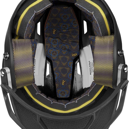 Rawlings | MACH HI-VIZ Fastpitch Softball Batting Helmet | Face Guard Attached | Black | Senior - 6 7/8" - 7 5/8"