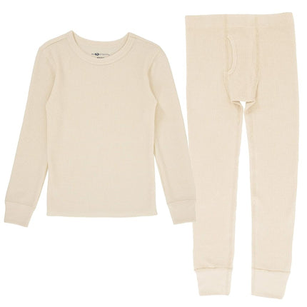 Conjunto de ropa interior térmica Fruit of the Loom Premium Waffle para niños, natural, talla 8