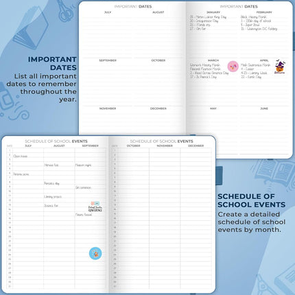 Clever Fox Teacher Planner – School Year Planner with Calendars & Lesson Plans – Teacher Plan Book for Classroom & Homeschool Organization - Undated, A5 Size, Hardcover (Mystic Blue)
