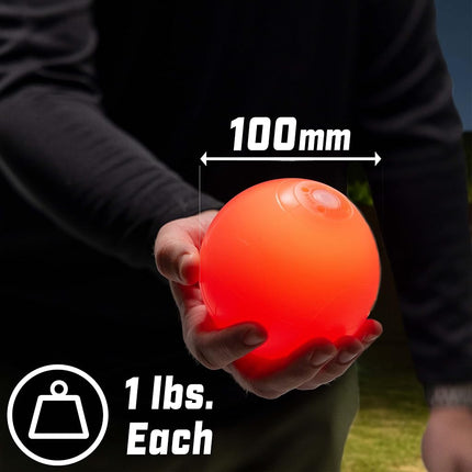 GoSports 100 mm LED Bocce Ball Game Set - Includes 8 Light Up Bocce Balls, Pallino, Case and Measuring Rope