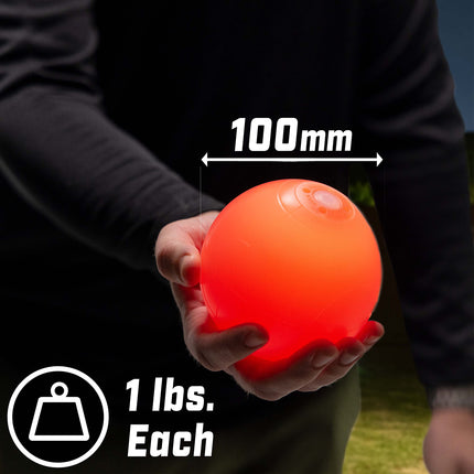 GoSports 100 mm LED Bocce Ball Game Set - Includes 8 Light Up Bocce Balls, Pallino, Case and Measuring Rope