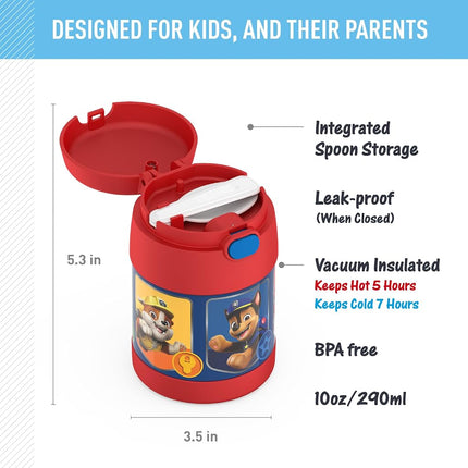 Thermos Funtainer 10 Ounce Insulated Kids Food Jar with Spoon - Paw Patrol