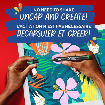 Sharpie Creative Markers, Water-Based Acrylic Markers, Bullet Tip, Assorted Colours, 2 Count