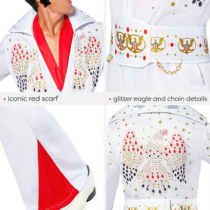 Rubies 889050L Elvis Deluxe Ad Costume, white, L Halloween Halloween