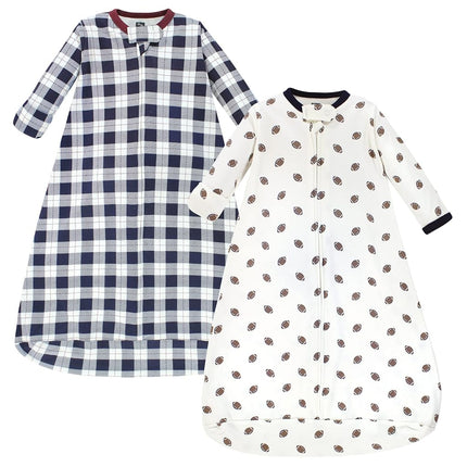 Saco de dormir, arrullo y manta de algodón de manga larga unisex Hudson Baby, diseño de fútbol americano, 18-24 meses