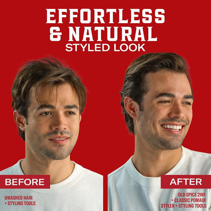 Old Spice Hair Styling Pomade for Men, Medium Hold No Shine 2.22 Fl Oz Each, Twin Pack