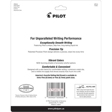 Pilot Precise V5 Stick Rolling Ball Pens, Extra Fine Point 0.5mm, 10 Colors (12562)