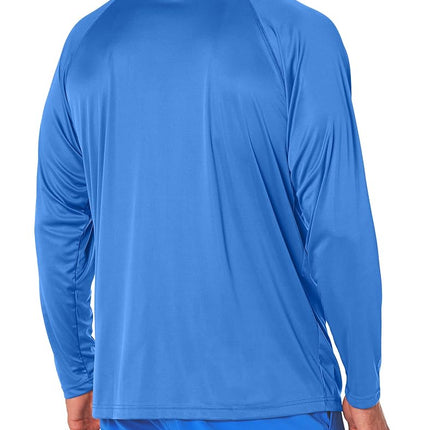 Columbia Men's Terminal Tackle Long Sleeve Fishing Shirt, Vivid Blue/Cool Grey Logo, Medium