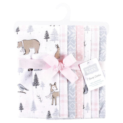 Hudson Baby Unisex Baby Cotton Flannel Burp Cloths, Winter Forest, One Size