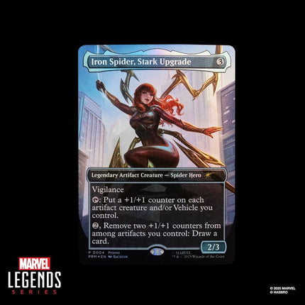 Marvel Legends Series Magic: The Gathering Mary Jane Watson (Iron Spider), Spider-Man Action Figure and Exclusive Foil Trading Card, Red