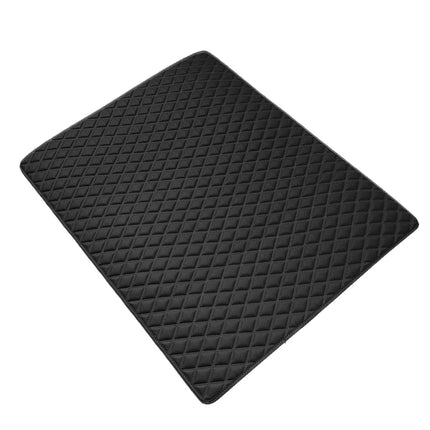 FH Group F16501BLACK-32 Tapis de coffre de voiture de luxe en similicuir ultra résistant à motif losanges, de couleur noire, s'adapte à la plupart des voitures, SUV et camions, 81,3 cm