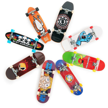 Tech Deck, 25th Anniversary 8-Pack Fingerboards with Exclusive Figure, Collectible and Customisable Mini Skateboards, Kids’ Toys for Ages 6 and up