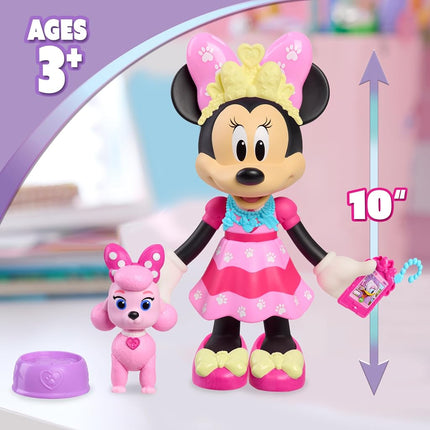 Disney Jr. Minnie Mouse Pets Fun Doll 10" Poseable Mini Doll for Ages 3+
