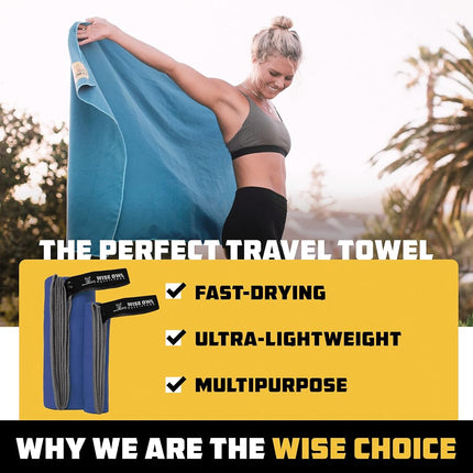 Wise Owl Outfitters Camping Towel - Ultra Soft Compact Quick Dry Microfiber - Great For Fitness, Hiking, Yoga, Travel, Sports, Backpacking & The Gym Large 24x48 Green