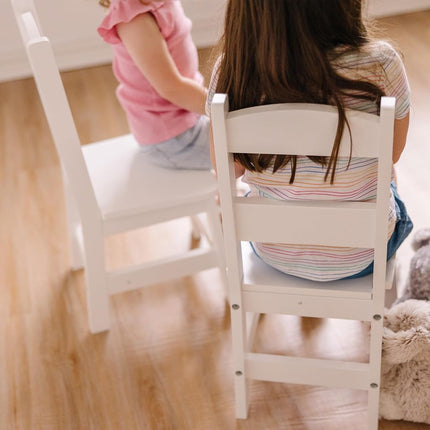 Melissa & Doug Par de sillas de madera - Muebles infantiles blancos