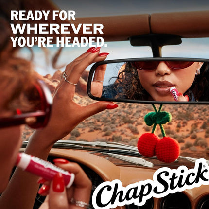 Chapstick Classic Lip Balm Skin Protectant Bulk, 12 Count, Cherry Flavor, 1 Count (Pack of 12)