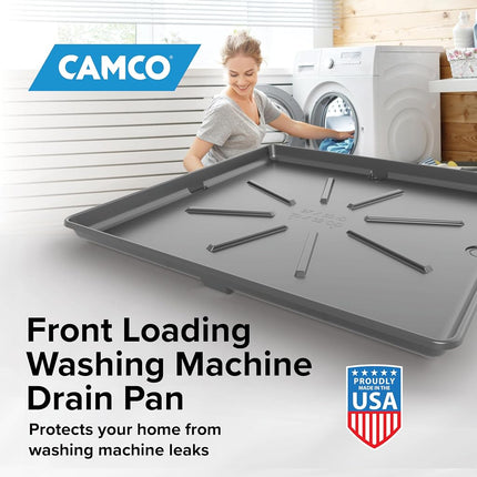 Camco Low Profile Washing Machine Drain Pan w/PVC Fitting - Made in USA