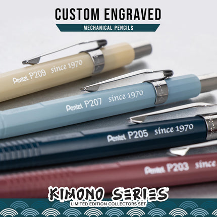 Pentel Sharp Mechanical Pencil, Limited Edition Kimono Colors Box Set, 0.3mm, 0.5mm, 0.7mm, 0.9mm Point Sizes Included, (P200JPBXSET)