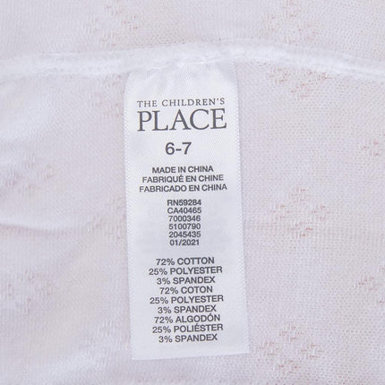 The Children's Place Girls' Tights, WHITE, 6-7