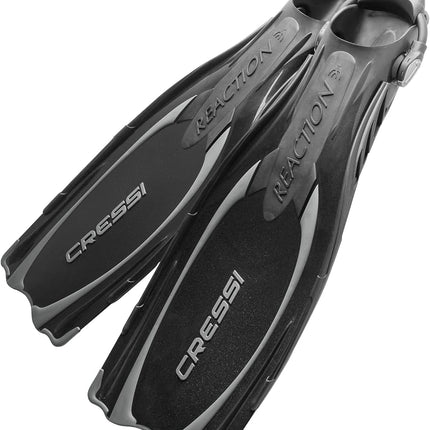 Cressi Reaction Adult Scuba Diving Open Heel Fins with Bungee Strap