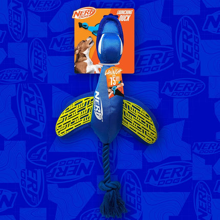 Nerf Dog Large Nylon Launching Duck/Blue/Green