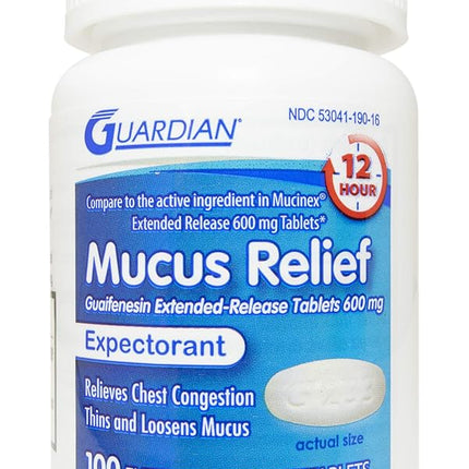Guardian Mucus ER, 600mg Guaifenesin Extended Rele