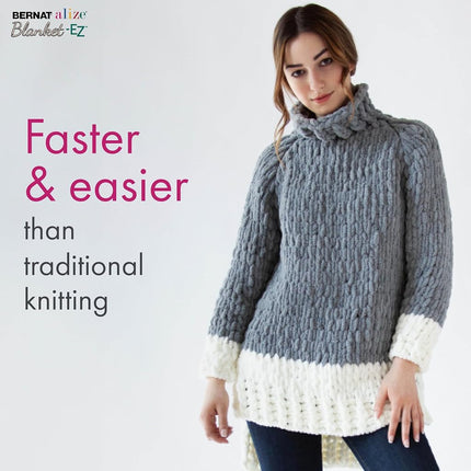 Bernat Alize Blanket-EZ Super Soft Looped Yarn for Beginners, Hand Knitting- No Needles or Hooks Needed, Bright Blue 2 Pack