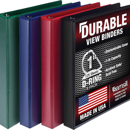 Samsill Durable 1 Inch Binder, Made in The USA, D 