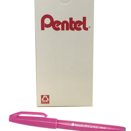 Pentel Arts Sign Pen Touch, Fude Brush Tip, Pink I