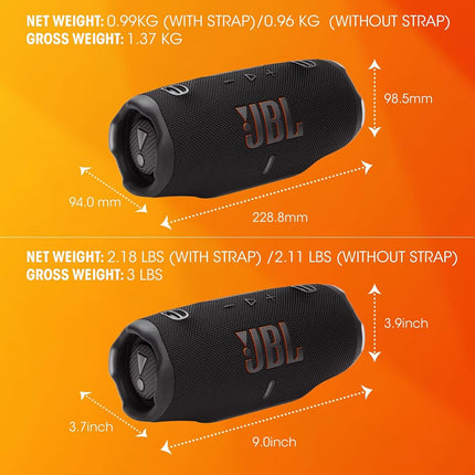 JBL Charge 6 - Portable Waterproof & Drop-Proof Bluetooth Speaker, Bold Pro Sound with AI Sound Boost, 28Hrs of Playtime, Built-in powerbank & Comes with a Sturdy/Removable Carrying Strap (Sand)