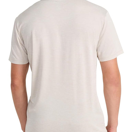 Reebok Apparel Mens Sprint Short Sleeve T-Shirt, Standard Fit, Lightweight Stretch Waffle-Knit Fabric, Silver Cloud Heather, XL