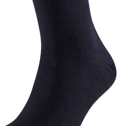 FALKE Men's Airport M Kh Wool Cotton Long Plain Knee-High Socks 1 Pair, Blue Dark Navy 6370, 8.5-9.5