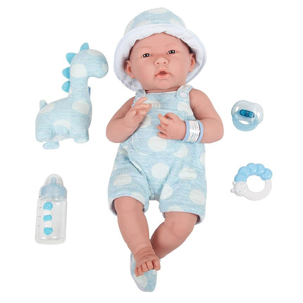 JC TOYS-La Newborn Baby Doll, Blue with White (18064)