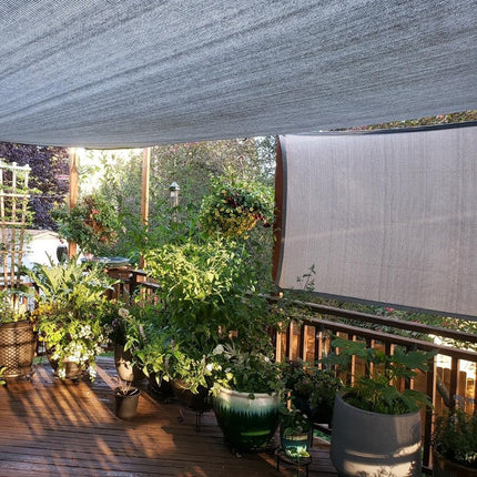 Vocray 90% Sun Shades for Patio, 1.8x4.5 M Patio Shade Cloth, Gray Breathable Sunshade screen Fabric, Uv Block Shade Netting for Pergola, Balcony, Backyard, Deck, Porch, Pool, Carport