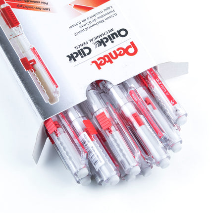 Portaminas Pentel QUICK CLICK (0.5mm), Barril Rojo - PD215B