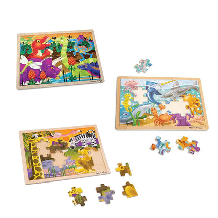 Melissa & Doug Deluxe 24-Piece Jigsaw 3-Puzzle Bundle by Melissa & Doug