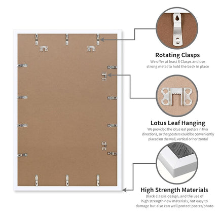 DOAI ART DOAI ART PVC Picture Frame 22.4x34 or 34x8.8 with HD Plexiglas, for Horizontal or Vertical Wall Mounting, Durable, Scratch Resistant, Safe and