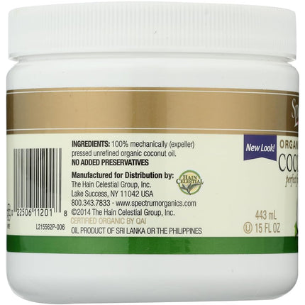 Spectrum Essential Unrefined Organic Coconut Oil Bodycare, 15 Fluid Ounce