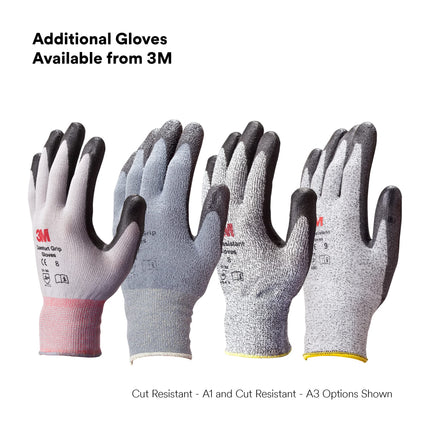 3M Comfort Grip Gloves CGL-CR, Cut Resistant (ANSI 3), Size L (Pair of Gloves), Grey