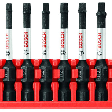 BOSCH CCSSQV208 8-Piece Assorted Set 2 in. Impact Tough Square Power Bits with Clip for Custom Case System