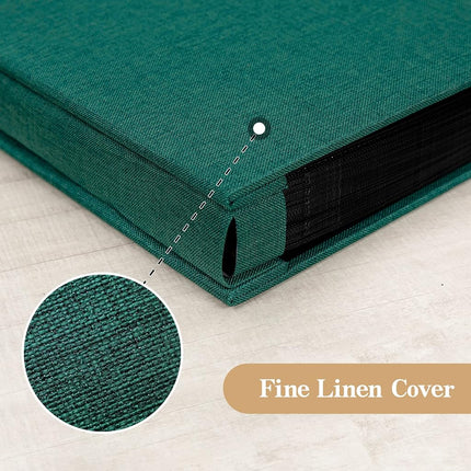 potricher Photo Album for 4x6 1000 Photos Linen Cover Extra Large Capacity Photo Book for Family Wedding Anniversary Baby (Dark Green, 1000 Pockets)