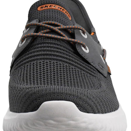 Skechers Delson 3.0 - Roth 210606 Chaussures basses à lacets élastiques pour hommes, anthracite orange, 12 UK